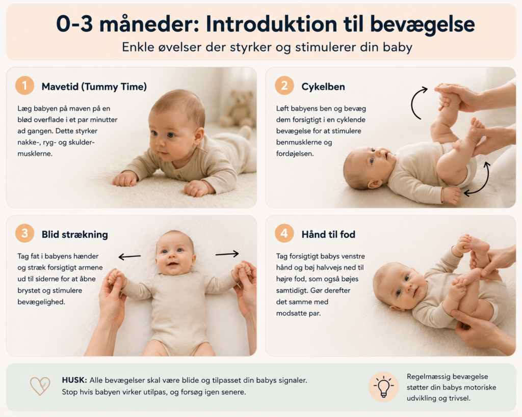 Babygymnastik 0-3 måneder